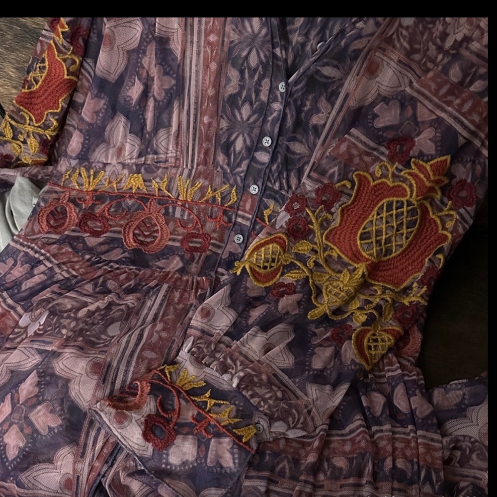 Johnny Was Vibrant Patterned Long Sleeve Dress - Picture 5 of 5